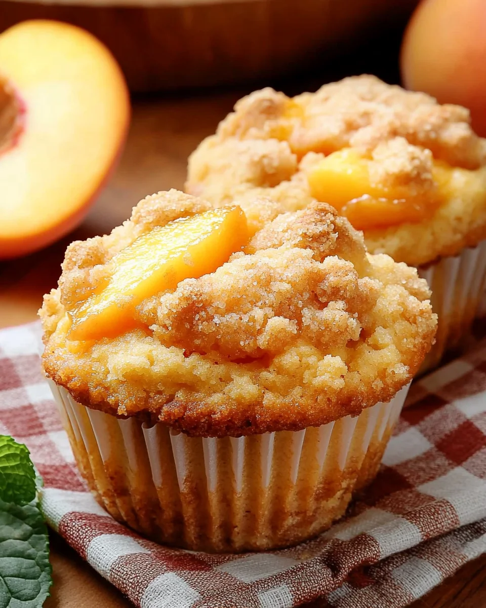Peach Cobbler Muffins