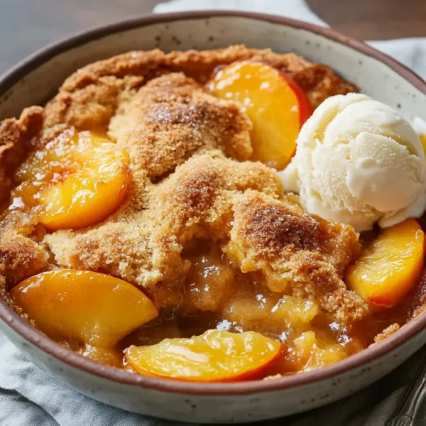 Peach Cobbler with Cake Mix