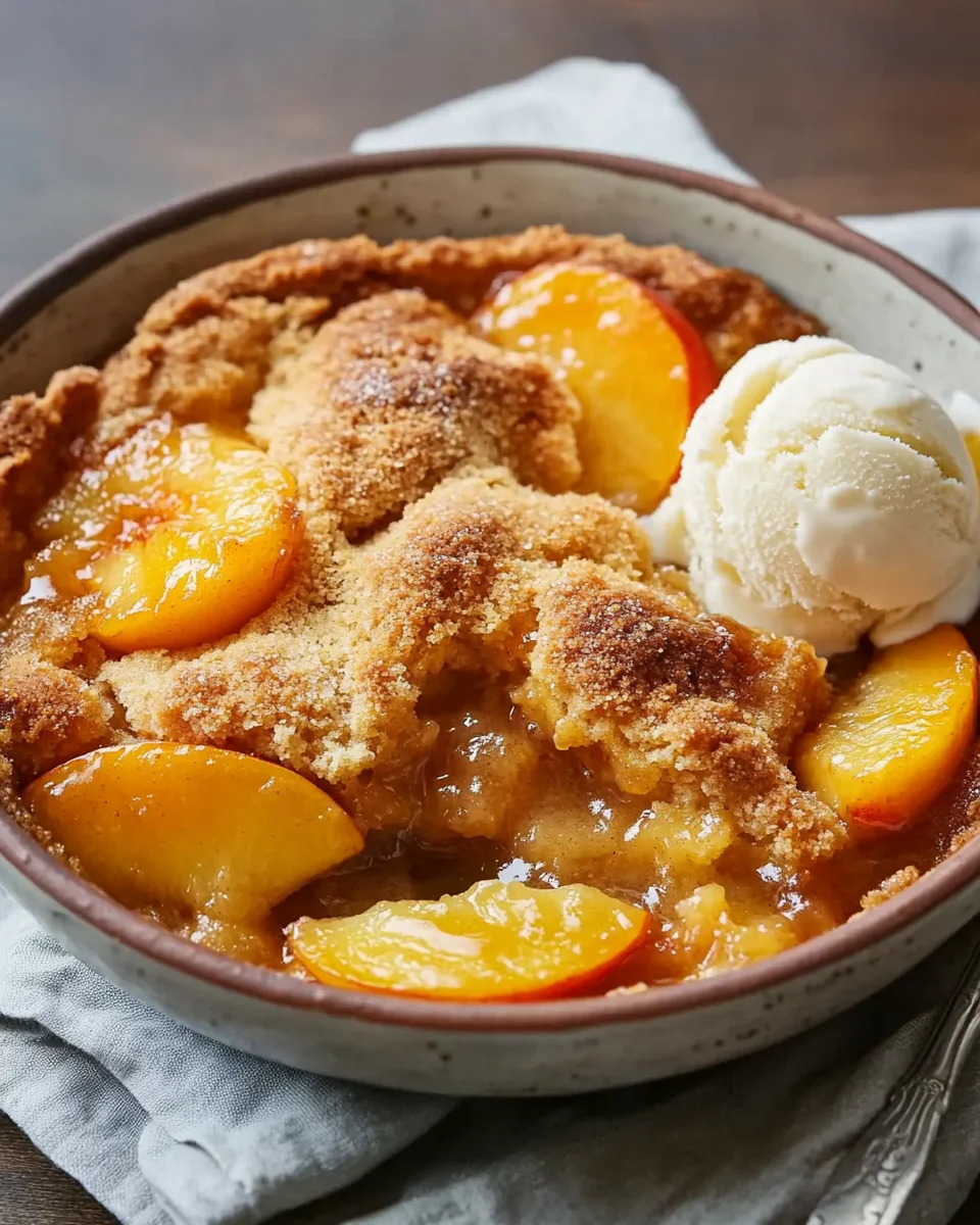 Peach Cobbler with Cake Mix