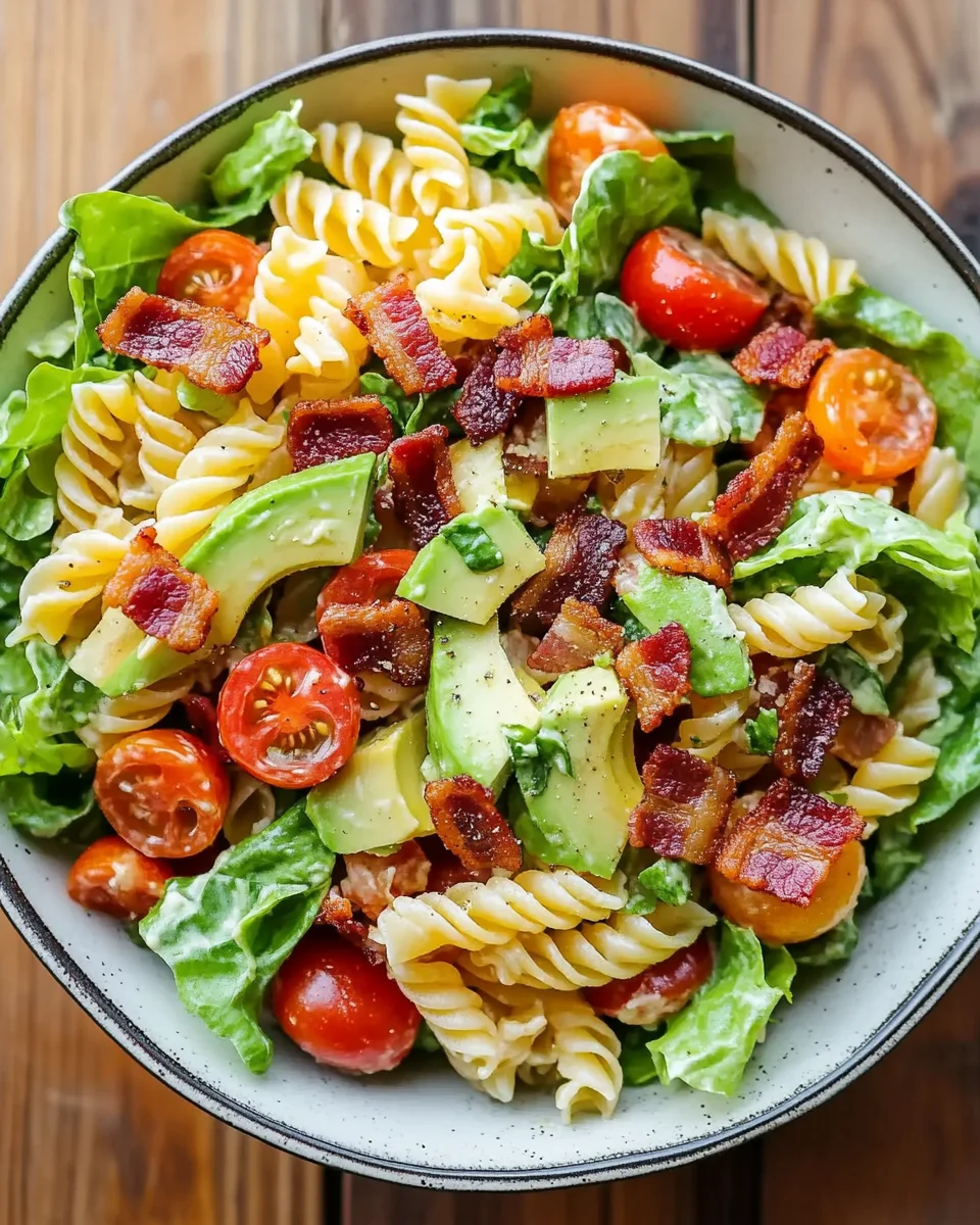 Quick Gluten Free Dairy Free BLT Pasta Salad