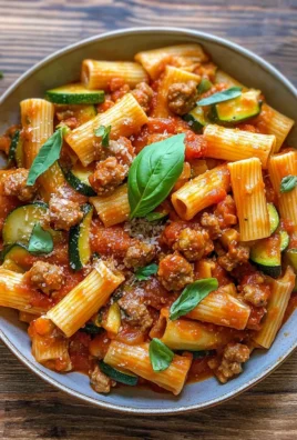 Rigatoni with Sausage, Tomatoes, and Zucchini