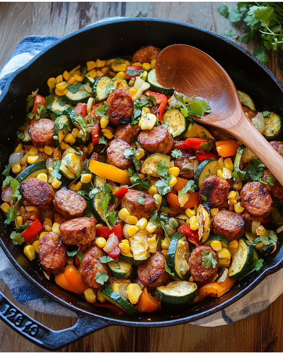 Sausage and Veggies Skillet - 30 Minute, One-Pan Meal