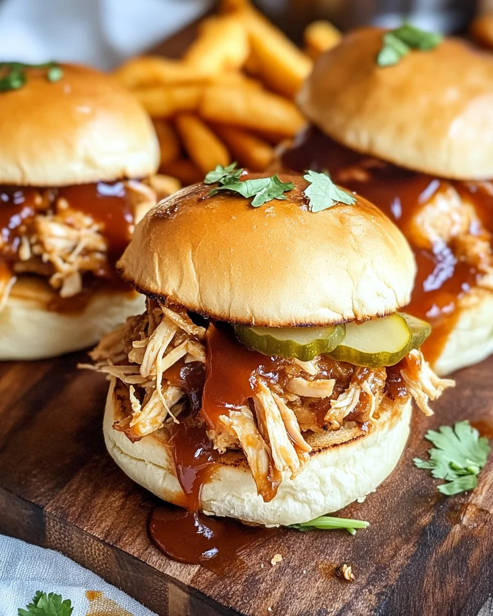 Shredded BBQ Chicken Sliders