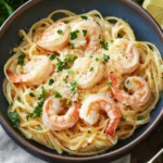 Shrimp Scampi Garlic Cream Pasta
