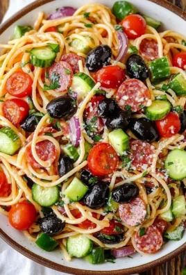 Spaghetti Pasta Salad with Italian Dressing