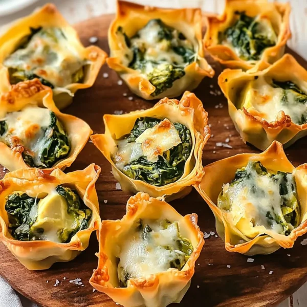Spinach and Artichoke Wonton Cups Recipe