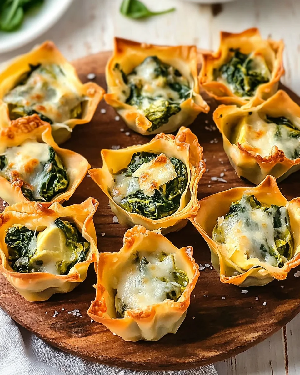 Spinach and Artichoke Wonton Cups Recipe