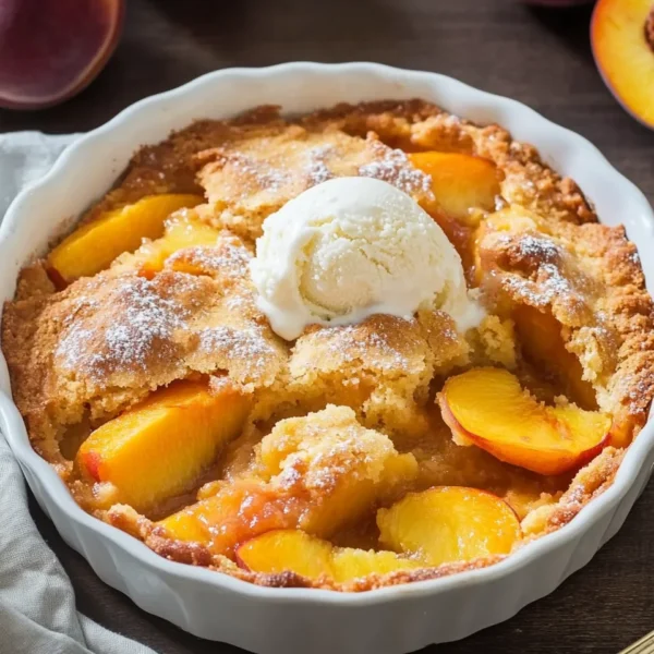 Super Easy Peach Cobbler