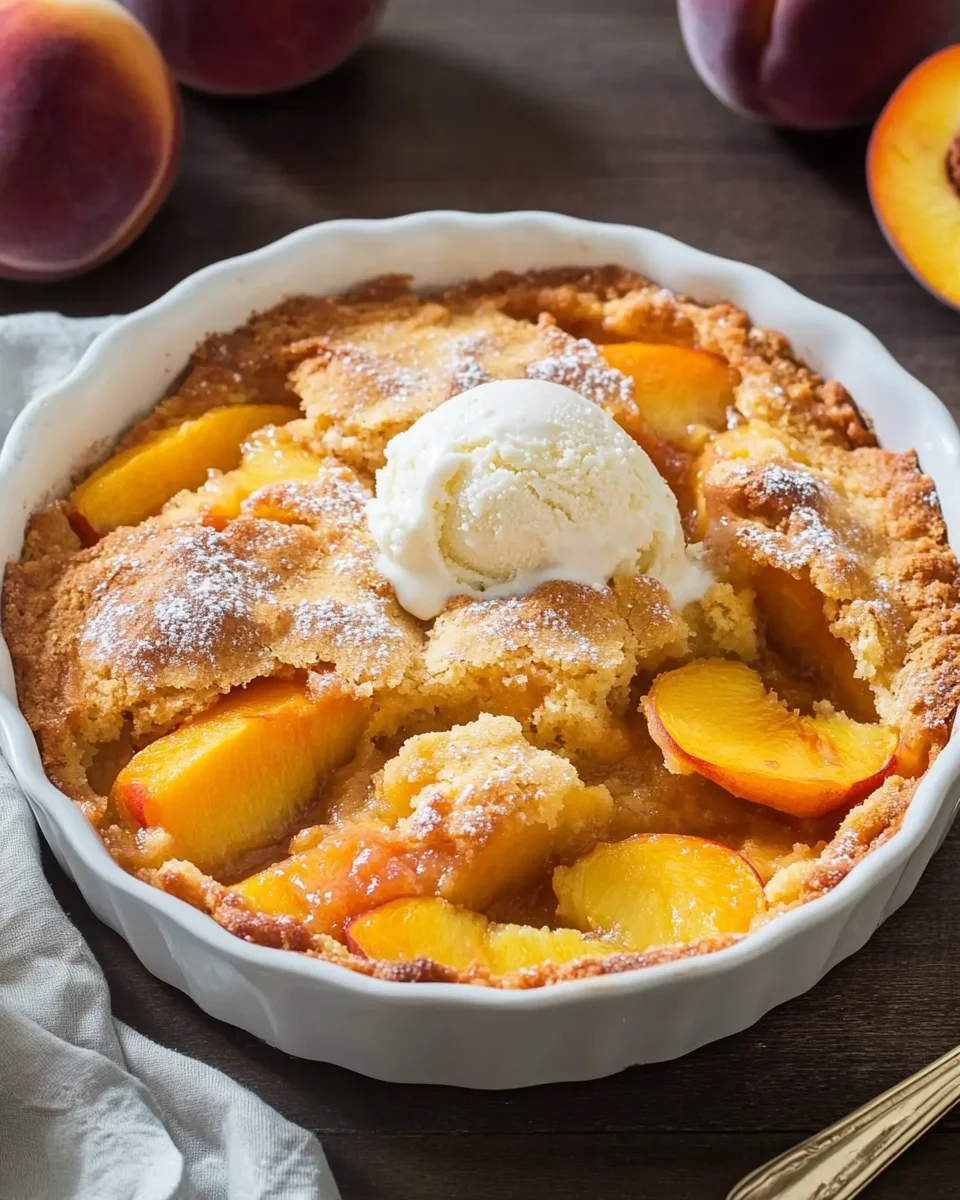 Super Easy Peach Cobbler