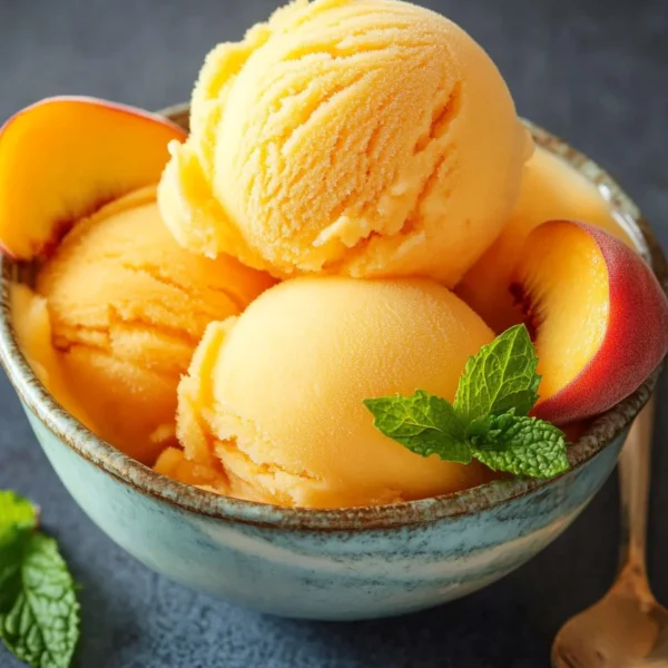 The Best Peach Sorbet Without Ice Cream Maker
