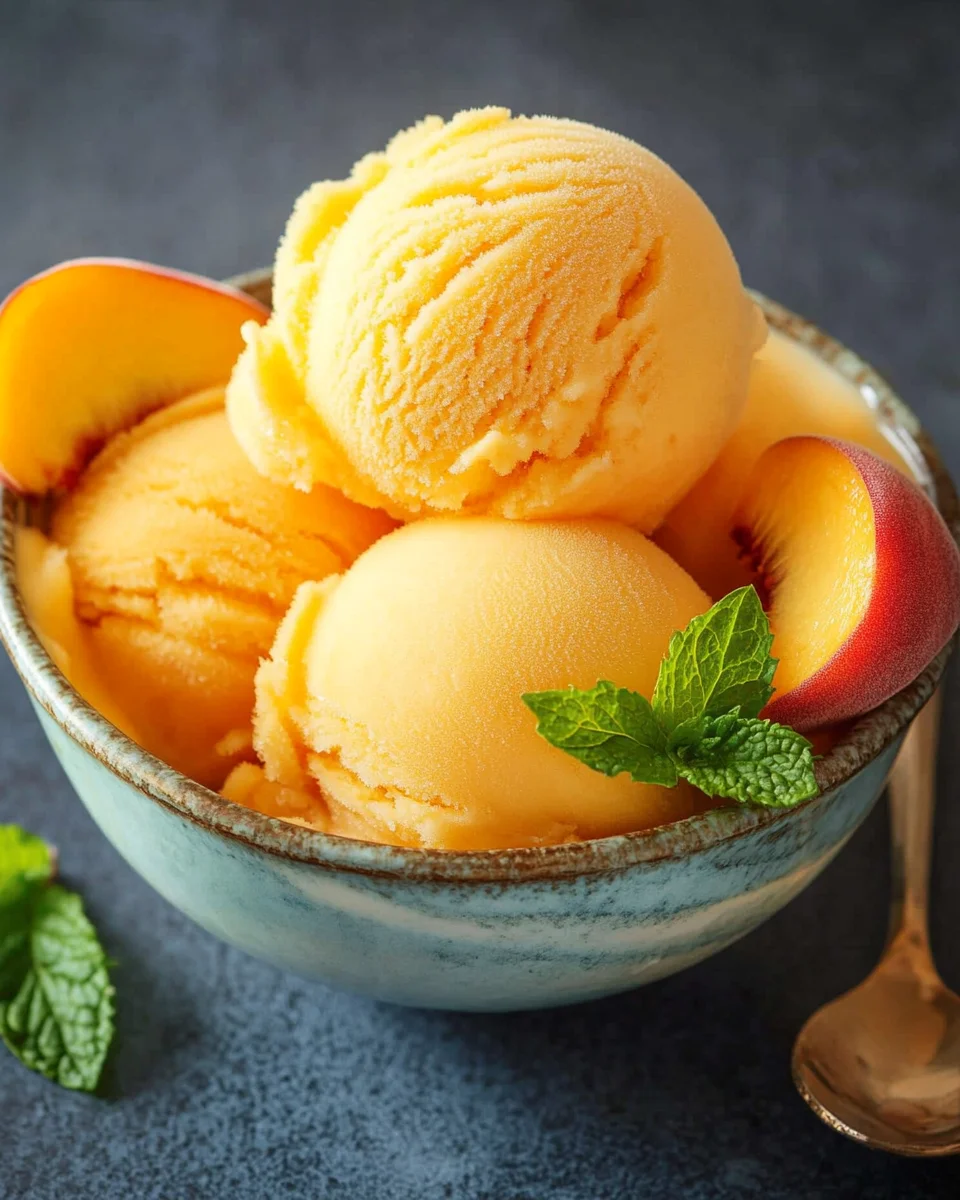 The Best Peach Sorbet Without Ice Cream Maker