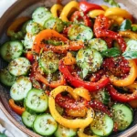 Viral TikTok Cucumber & Bell Pepper Salad