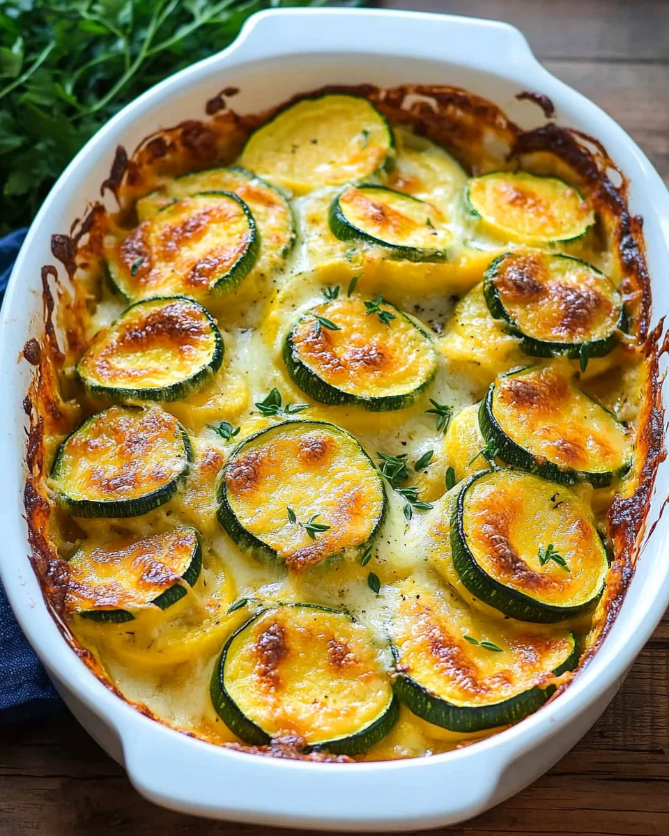 Zucchini and Yellow Squash Au Gratin